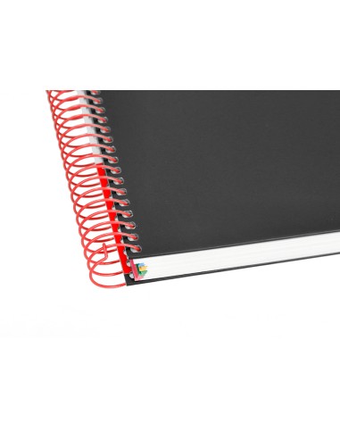 Cuaderno espiral a4 micro antartik tapa forrada 120h 100 gr horizontal 5 bandas 4 taladros color negro