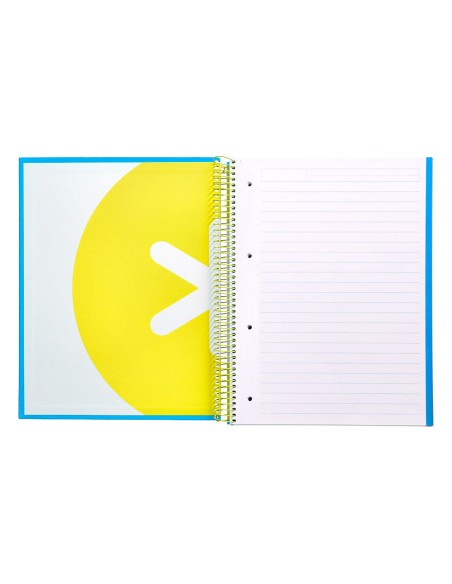Cuaderno espiral a4 micro antartik tapa forrada 120h 100 gr horizontal 5 bandas 4 taladros color azul