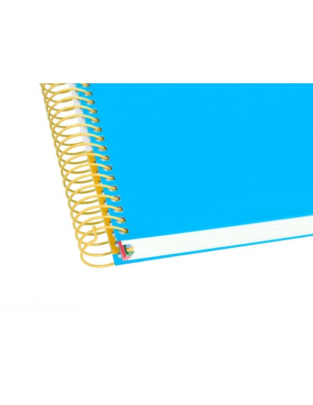 Cuaderno espiral a4 micro antartik tapa forrada 120h 100 gr horizontal 5 bandas 4 taladros color azul