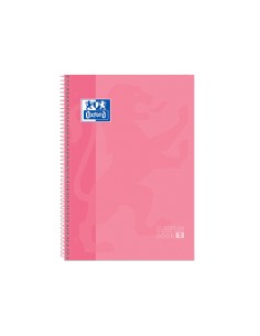 Bloc espiral oxford tapa extradura microperforado din a4 80 hojas cuadros 5 mm color rosa dulce