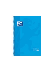 Bloc espiral oxford european book tapa extradura din a4 80 hojas cuadricula 5 mm color turquesa