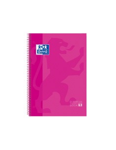 Bloc espiral oxford european book tapa extradura din a4 80 hojas cuadricula 5 mm color rosa