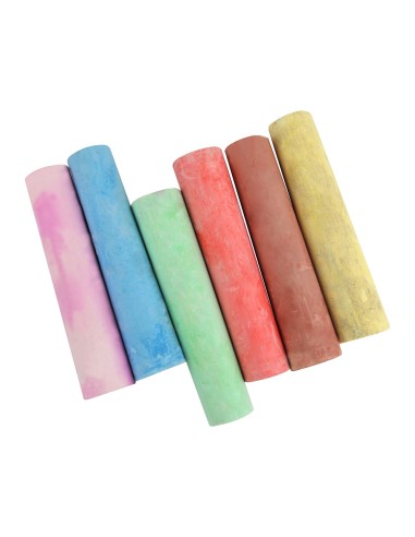 Tiza color liderpapel para suelo caja de 6 unidades colores surtidos