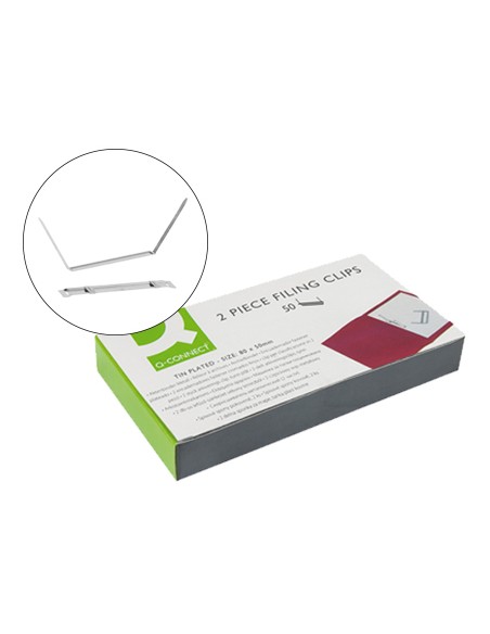 Encuadernador fastener q connect plateado caja de 50 unidades
