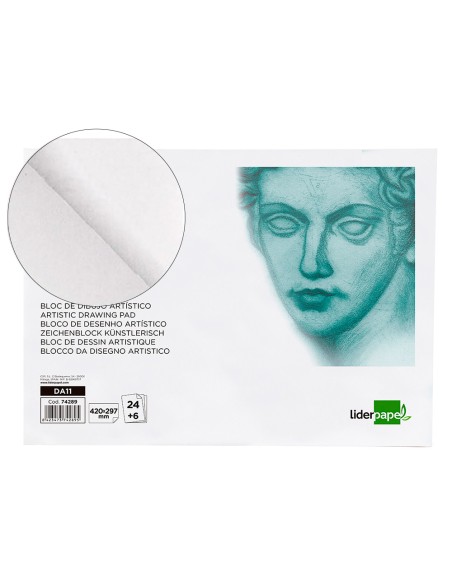 Bloc dibujo liderpapel artistico encolado 297x420 mm 30 hojas 120g m2 sin recuadro