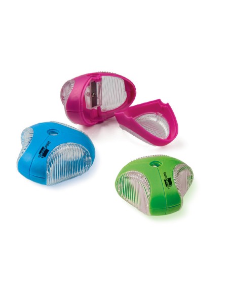 Sacapuntas liderpapel star plastico 1 uso con deposito colores surtidos Sacapuntas liderpapel star plastico 1 uso con deposito colores surtidos