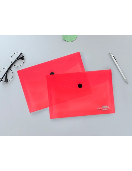 Carpeta liderpapel dossier broche polipropileno din a6 rojo transparente