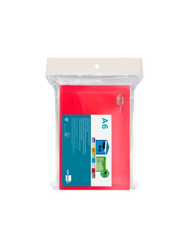 Carpeta liderpapel dossier broche polipropileno din a6 rojo transparente