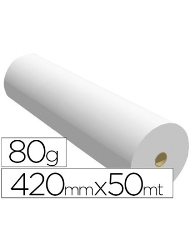 Papel reprografia para plotter 420mmx50mt 80gr impresion ink jet