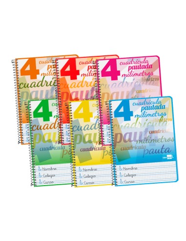 Cuaderno espiral liderpapel cuarto pautaguia tapa dura 80h75 gr cuadro pautado 4mm con margen
