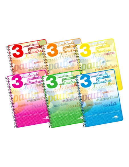 Cuaderno espiral liderpapel cuarto pautaguia tapa dura 80h75 gr cuadro pautado 3 mm con margen
