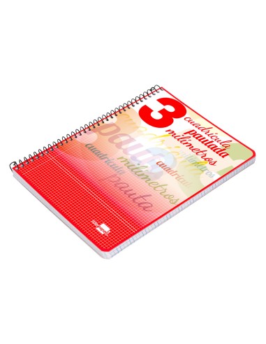 Cuaderno espiral liderpapel cuarto pautaguia tapa dura 80h75 gr cuadro pautado 3 mm con margen