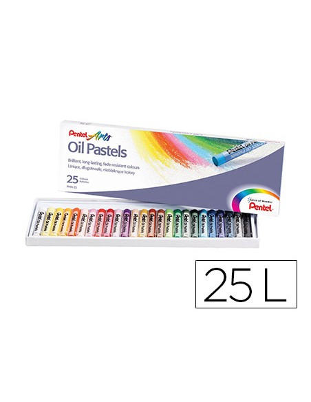 Lapices pentel oil pastel caja de 25 colores surtidos