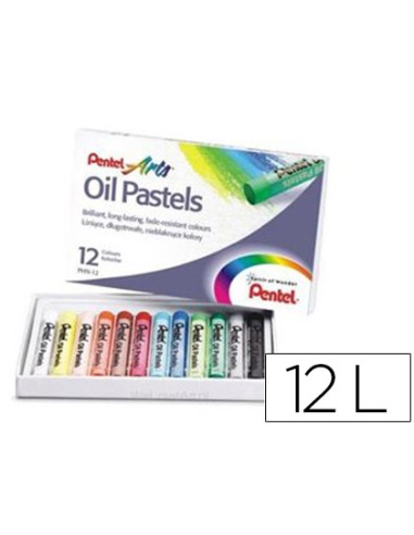 Lapices pentel oil pastel caja de 12 colores surtidos