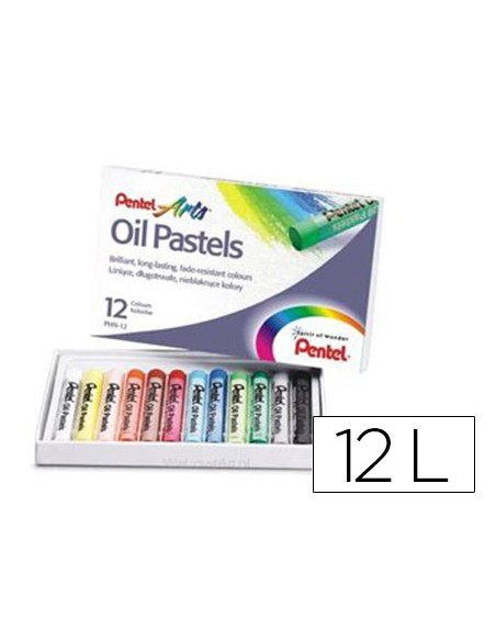 Lapices pentel oil pastel caja de 12 colores surtidos