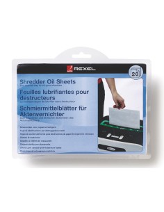 Hojas lubricantes rexel para destructora paquete de 20 hojas tamano din a5