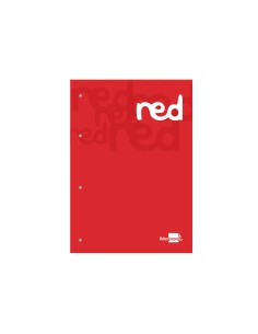 Bloc encolado liderpapel cuadro 5 mm rojo a4 natural 100 hojas 100 g m2