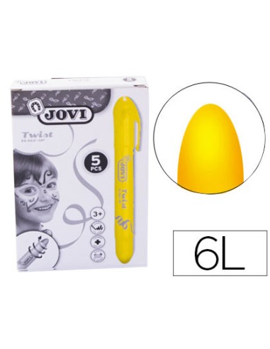 Barra de maquillaje jovi twist make up amarillo caja de 5 unidades