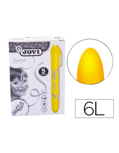 Barra de maquillaje jovi twist make up amarillo caja de 5 unidades