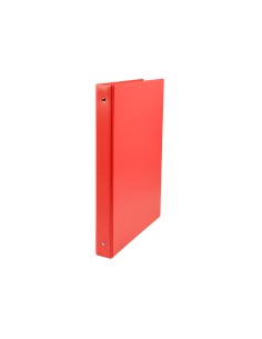 Carpeta liderpapel 4 anillas 40 mm redondas plastico folio color rojo