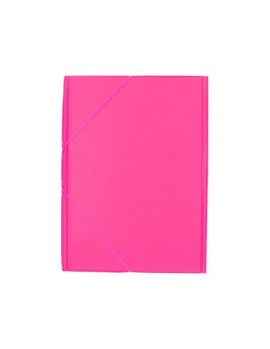 Carpeta liderpapel gomas plastico folio solapas color fucsia