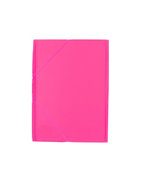 Carpeta liderpapel gomas plastico folio solapas color fucsia