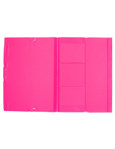Carpeta liderpapel gomas plastico folio solapas color fucsia