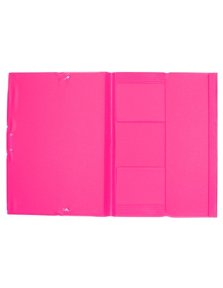 Carpeta liderpapel gomas plastico folio solapas color fucsia
