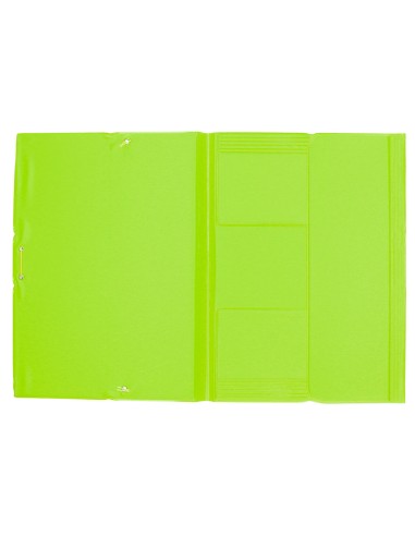 Carpeta liderpapel gomas plastico folio solapas color verde pistacho
