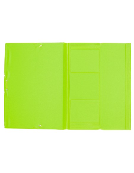 Carpeta liderpapel gomas plastico folio solapas color verde pistacho