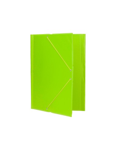 Carpeta liderpapel gomas plastico folio solapas color verde pistacho
