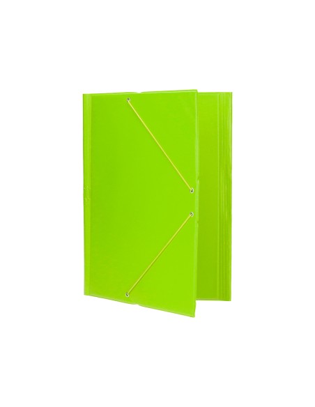 Carpeta liderpapel gomas plastico folio solapas color verde pistacho