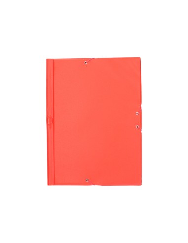 Carpeta liderpapel gomas plastico folio solapas color rojo
