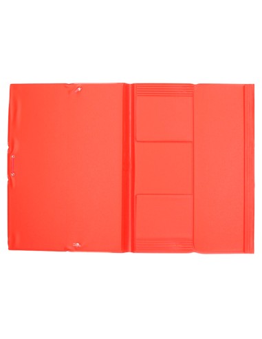Carpeta liderpapel gomas plastico folio solapas color rojo