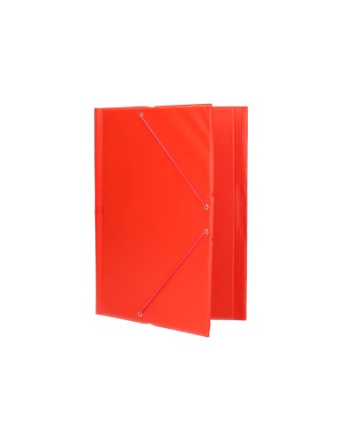 Carpeta liderpapel gomas plastico folio solapas color rojo