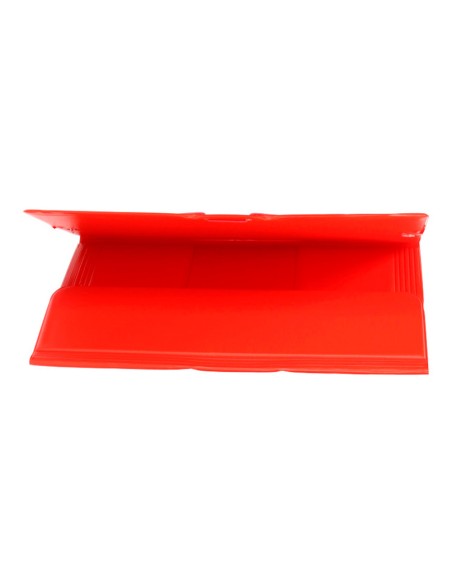 Carpeta liderpapel gomas plastico folio solapas color rojo