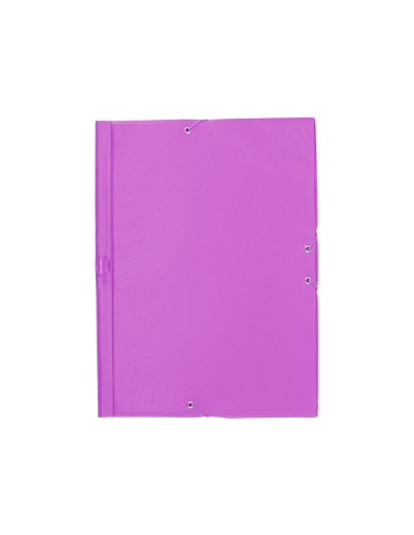 Carpeta liderpapel gomas plastico folio solapas color lila