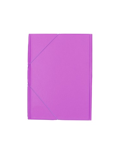 Carpeta liderpapel gomas plastico folio solapas color lila