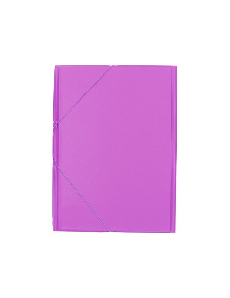 Carpeta liderpapel gomas plastico folio solapas color lila