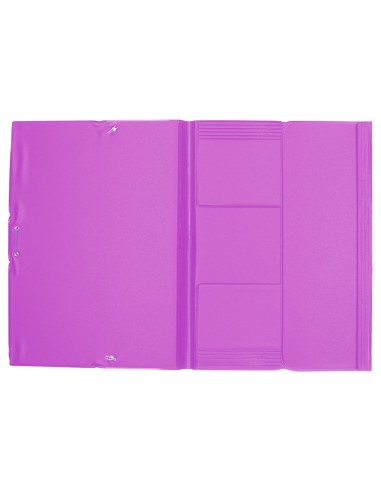 Carpeta liderpapel gomas plastico folio solapas color lila