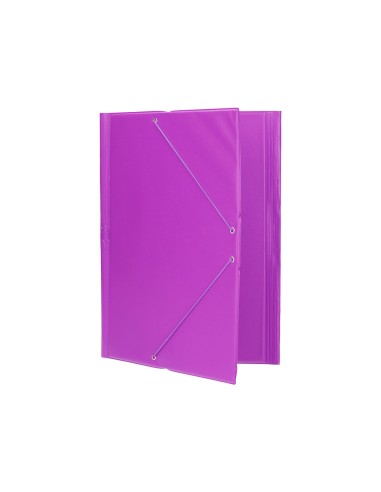 Carpeta liderpapel gomas plastico folio solapas color lila