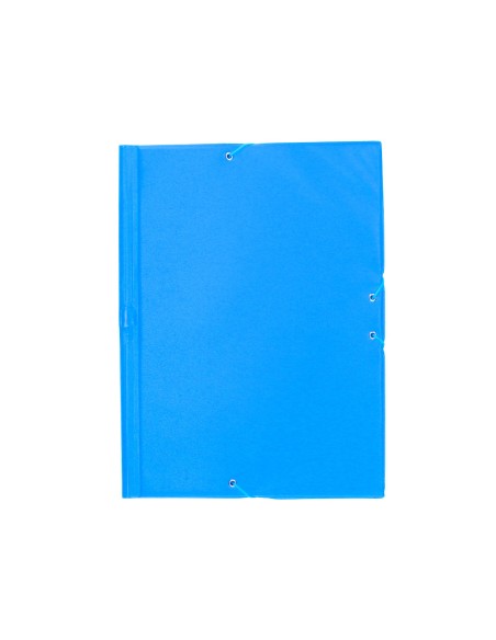 Carpeta liderpapel gomas plastico folio solapas color celeste