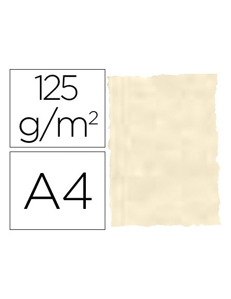 Papel pergamino din a4 troquelado 125 gr piel elefante color hueso paquete de 25 hojas