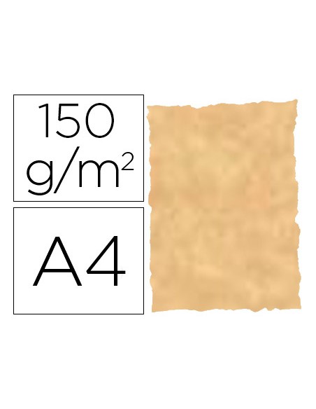 Papel pergamino din a4 troquelado 150 gr color parchment ocre paquete de 25 hojas