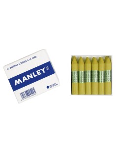 Lapices cera manley unicolor ocre madera n64 cajade 12 unidades