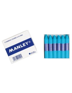 Lapices cera manley unicolor celeste claro n41 caja de 12 unidades