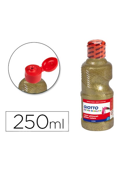 Tempera escolar giotto purpurina glitter 250 ml oro