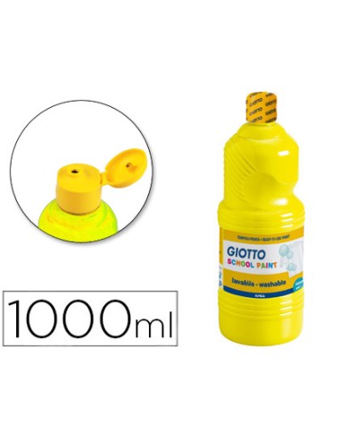 Tempera liquida giotto escolar lavable 1000 ml amarillo
