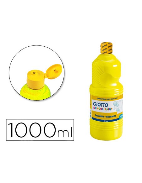 Tempera liquida giotto escolar lavable 1000 ml amarillo