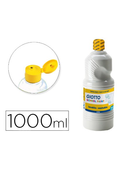 Tempera liquida giotto escolar lavable 1000 ml blanco